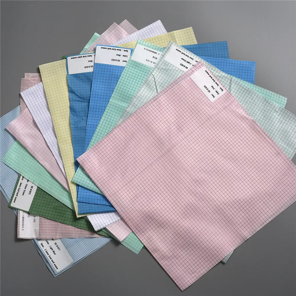 Polyester Antistatic ESD Fabric 5mm Grid Cloth for Industry Wokerwear