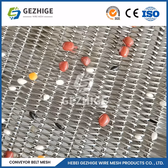 Gezhige 食品グレード 304 316 ステンレス鋼金属スパイラルコンベヤベルトメッシュバンドオーブン用